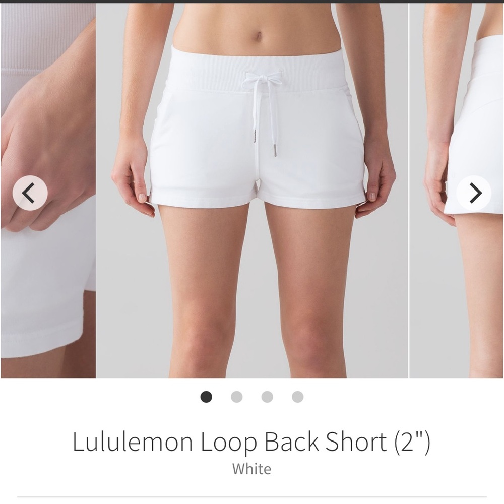 lululemon athletica White Athletic Loop-Back Shorts